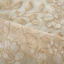 HXARTMIS 1pc Lace Embroidered Trim Round/Rectangular Tablecloth, Elegant Floral Embroidery Table Cover, Vintage Tulle Mesh With Lace Trim, Suitable For Home, Wedding, Living Room, Kitchen And Other Decor - White Powder - View 10