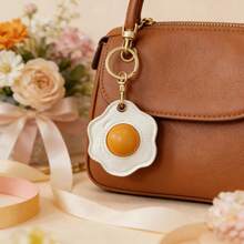 Fried Egg Leather Air Apple Tag Keychain Holder Access Card Cover Anti-Lost Case, Anti-Scratch Air Apple Tag Key Chain For Air Apple Tags, Accessories For GPS Item Finder Tracker - Multicolor - View 9