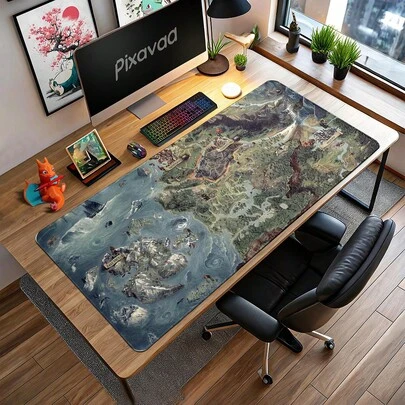 Alfombrilla de ratón del videojuego The Witcher 3: Wild Hunt - Antiderrame, ultra suave para juegos y oficina, accesorio de escritorio, base antideslizante y bordes cosidos, alfombrilla de teclado y ratón, tapete de escritorio de computadora adecuado para juegos y oficina