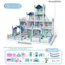 儿童公主城堡游戏屋有多种款式可供选择，包括5卧室、7卧室和11卧室型号。此外，还有DIY模型搭建套装、娃娃屋积木套装以及配备丰富家具和配件的多房间别墅模型。 - 藍色 - 查看 14