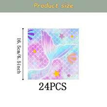 Bộ đồ dùng ăn uống dùng một lần hình đuôi nàng tiên cá, đĩa tiệc 7/9 inch, đĩa giấy dùng một lần, khăn ăn, cốc, thích hợp cho các dịp lễ, đám cưới, lễ đính hôn, sinh nhật, tiệc tùng, lễ kỷ niệm. - Nhiều màu - Xem 14