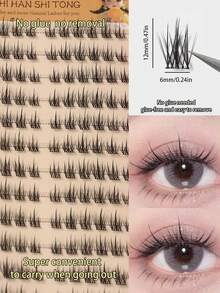 288pcs Eyelash Book, Self-Adhesive, Reusable, Segmented Eyelash Clusters, D-Curl Flirty, Natural & Lightweight Sunflower Lashes, 3-Second Application, Beginner-Friendly, Cartoon Style Lashes, Suitable For Natural Makeup Look - View 5