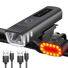1 đèn pha xe đạp siêu sáng sạc USB dùng cho ban đêm. - nhiều màu - Xem 1