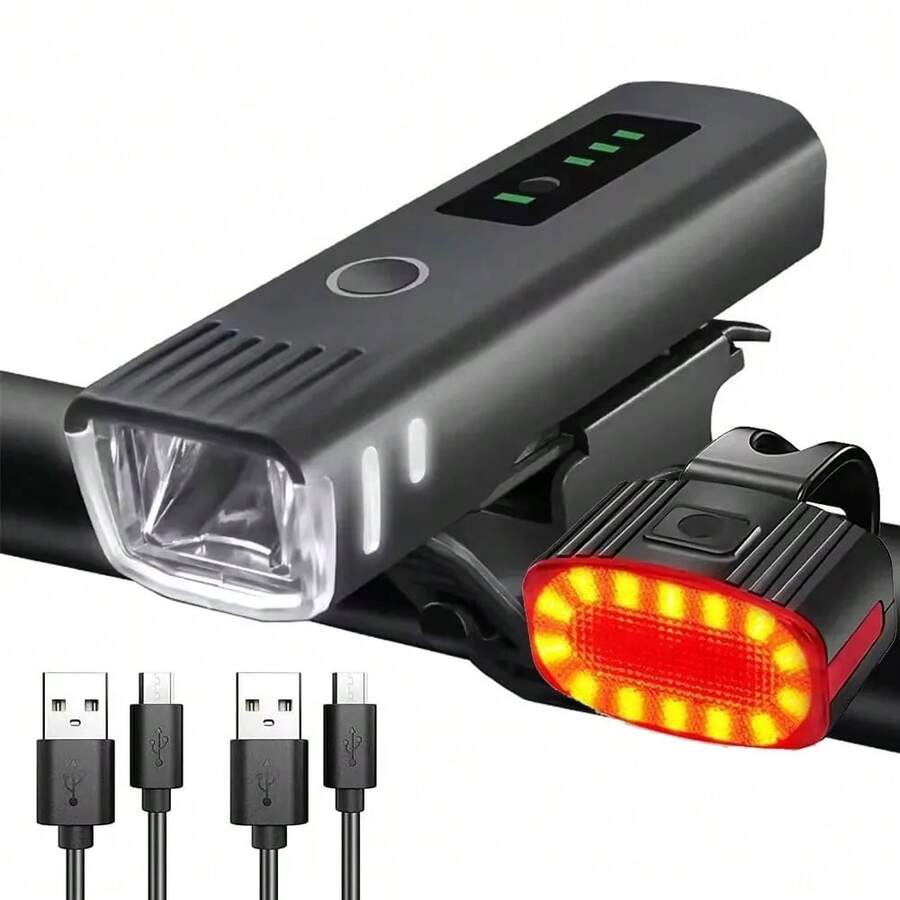 1 đèn pha xe đạp siêu sáng sạc USB dùng cho ban đêm. - nhiều màu - Xem 1