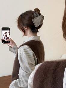 1 chiếc kẹp tóc hình tam giác lớn kiểu cổ điển, kẹp tóc cao cấp dành cho tóc dày, thích hợp cho tóc đuôi ngựa, phụ kiện tóc mùa thu/đông/hè, kẹp tóc đi biển/nghỉ mát. - Nhiều màu - Xem 2