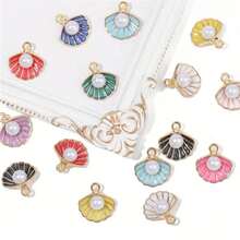 30/50/80/100个锌合金珐琅海洋海星和贝壳吊坠 - DIY珠宝制作吊坠 - 海星海螺貝殼 - 查看 2