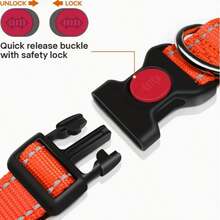 1pc Adjustable Soft Padded Breathable Nylon Reflective Dog Collar, Suitable For Dogs - Multicolor - View 6