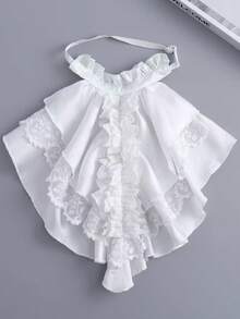 1 Pc White Retro Thin Neck Cover Court Tie, Shirt Cloth Scarf Dress Fake Collar For Ladies - White - View 7