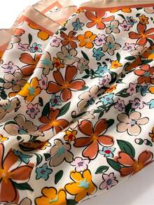 1条手帕 素色 女士颈巾 小披肩 围巾 头巾 方形发带 头巾 - 黃邊 - 查看 3