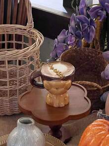 1pc Cute Poodle Ceramic Coffee Mug, Unique Brown Dog Shaped Cup, Household Water Cup, Adorable Style Mug, Valentine's Day Gift, Easy To Clean Ceramic Cup - Multicolor - View 9