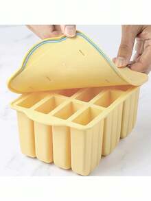 1 Bộ Khuôn Làm Kem Que Sáng Tạo, Khuôn Kem Que Bằng Silicone, Khuôn Kem, Khay Đá Viên, Khuôn Kem Que Tại Nhà, Khuôn Thạch, Đồ Dùng Nhà Bếp, Phụ Kiện Nhà Bếp - Màu vàng - Xem 3