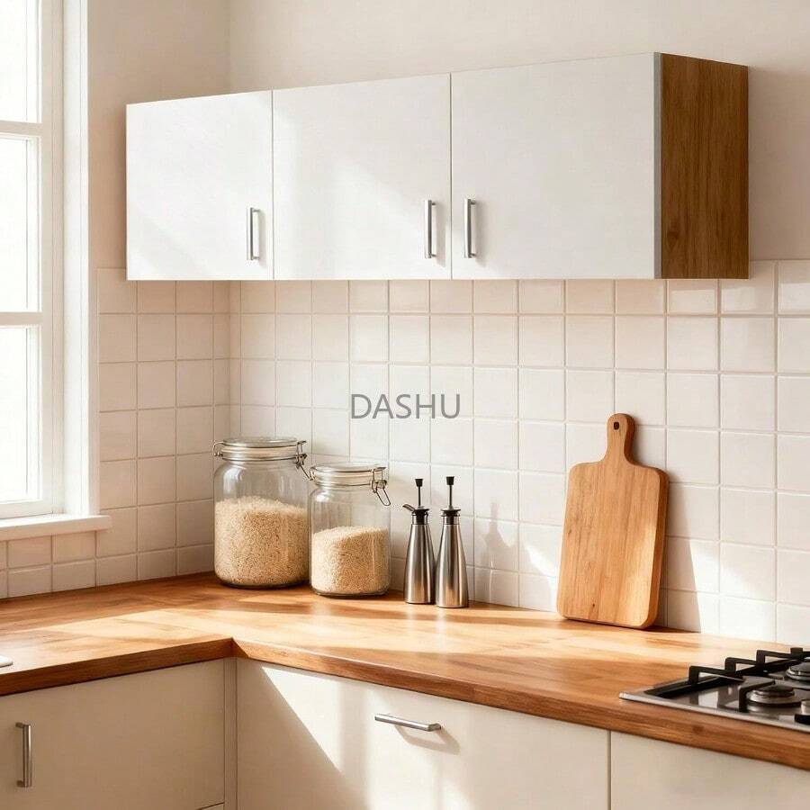 Mueble Superior de Cocina, Alacena Gabinete Superior de Cocina - Blanco (3 Puertas Beige) - 3 Puertas Beige - Ver 1