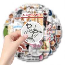 61pcs Violin Vinyl Stickers, Beautiful And Practical, Suitable For Scrapbooks, Diaries, Bumpers, Skateboards, Water Bottles, Helmets, Water Cups, Car Stickers, Etc. - Multicolor - View 2