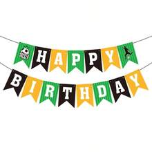 2/1套足球主题生日派对拉旗，世界杯纸质足球拉旗，节日派对装饰横幅 - 彩色 - 查看 15