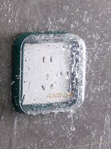 1pc Modern Minimalist Socket Waterproof And Dustproof Box, Self-Adhesive Wall-Mounted Switch Protective Cover, Household Wall Socket Protective Case Anti-Electric Shock Frame, Kitchen Oil-Proof And Bathroom Waterproof Protective Box - Multicolor - View 5