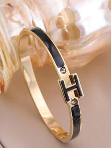 1 Stück 18K vergoldetes H-förmiges Armband für Frauen, exquisiter Schmuckarmband, perfektes Geschenk für Frauen zu Ostern, Weihnachten, Muttertag (ohne Geschenkbox) - Buchstabe H - Übersicht 16