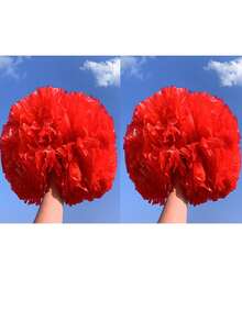 1pc/2pcs Matte Solid Color Pom Poms, Cheerleading Pom Poms For Basketball, Sports, Dance, Gymnastics Competitions, Square Dance Performances, Team Activities, Suitable For Various Stage Events - Multicolor - View 54