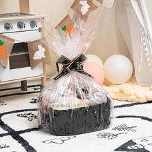Handwoven Jute Rope Storage Basket, Desktop Snack, Book, Miscellaneous Organizer, Home Decor Laundry Basket - Black - View 2