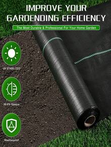 Geotextil antimalla para control, malla agrícola antimalla, tela de acolchado de invernadero permeable al agua - negro - Ver 1