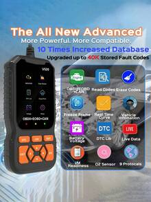 OBD2诊断扫描工具，发动机故障码读取器，带重置功能，支持模式6、模式8和I/M就绪测试，自动检查发动机故障灯，兼容1996年及之后生产的所有OBDII车辆。 - 彩色 - 查看 3