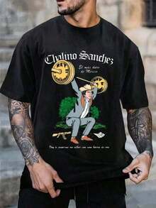 Corte holgado. Envío desde México Camiseta para Hombre Diseño de Chalino Sánchez, Perfecta para Amantes de la Música.Regalo para fans, tallas S M L XL XXL XXXL.Camiseta de verano, ligera, transpirable, de manga corta. playera de hombre twilight - Negro - Ver 3