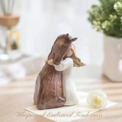 1pc Hand-Drawn Resin Girl Hugging Horse Statue - Classic Style, Indoor/Outdoor Decor For Living Room, Ideal Gift For Horseback Riders, Unique Christmas & Birthday Present, No Electricity Needed, Horseback Riding Decor | Classic Style Decor | Detailed Horse Design, Horse Decor
