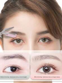 1把升级版男女通用修眉剪，更耐用更锋利，新款男女通用修眉器，精准修眉、美容的完美工具，家居美容配件，迷你梳子剪刀 - 多色 - 查看 4