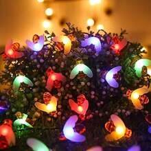 Solar Powered LED String Lights, 8 Modes Waterproof Outdoor Fairy Lights For Garden Patio Party Holiday Decor Warm White & Multi Color - Solar-powered Little Bee - View 11