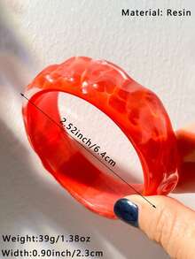 1件红色树脂手链，饰有仿珍珠铆钉；红色心形弹力手链；日常毛衣装饰手链；心形手镯，情人节礼物 - 多色B - 查看 6