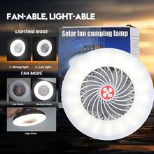 1PC ABS Multifunctional Camping Fan Light Outdoor Portable LED Rechargeable Waterproof Tent Camping Lighting - Multicolor - View 3