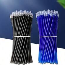 50pcs 0.5mm Erasable Gel Pen Refills - Large Capacity Blue/Black Ink, Washable, Great For School Writing! - Sets - View 2