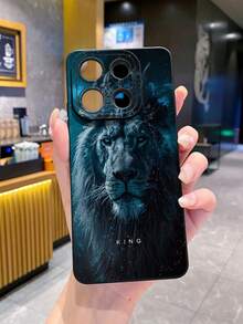 1个狮子图案防震手机壳，适合作为生日或圣诞礼物送给女朋友、男朋友、女儿、青少年 - 黑色 - 查看 3