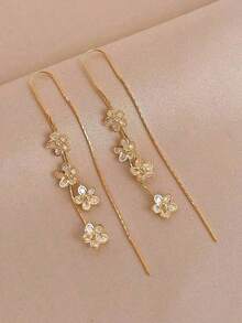 1pc Fashionable Flower Shaped Stud Earrings, Gift For Valentine's Day, Mother's Day - Nhiều màu - Xem 3