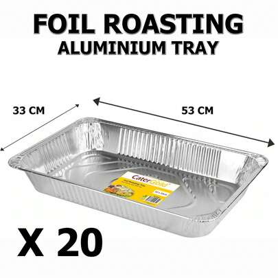 Disposable Aluminium Large Bake Containers Foil Baking Trays 20 X