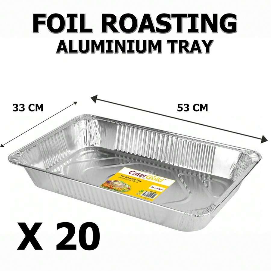 Disposable Aluminium Large Bake Containers Foil Baking Trays 20 X - View 1
