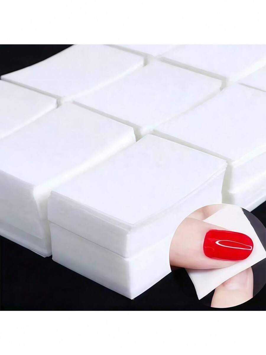 450pcs/200pcs Nail Polish Remover Wipes, Lint-Free Paper Towels, Gel Cleansing Makeup Remover Tissues, Manicure Nail Care Tools - White - View 1