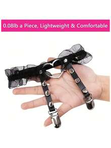 1PC Harness Garter Set Rivet Heart Garter Lace Garter Leather Thigh Ring Punk Gothic Butterfly Garter Belt Adjustable Leg Garter - As Shown - View 8