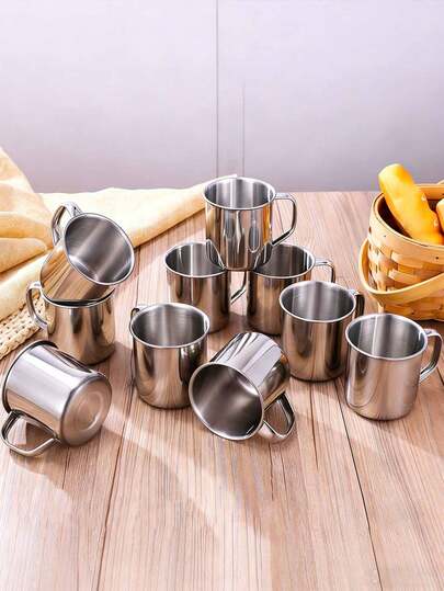 2 piezas Taza de acero inoxidable de 304 de 250 ml, ideal para camping al aire libre, apta para bebidas calientes y frías, diseñada para ser duradera y portátil para agua, camping y picnics con barbacoa