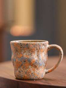 1pc 280ml Ceramic Cup, Hanging Ear Coffee Cup, Soda Cup, Cold Drink Cup, Breakfast Milk Cup, Oatmeal Cup, Flower Tea Cup, Latte Art Coffee Cup, Espresso Cup, Office Water Cup, Creative Crackle Glaze Ceramic Mug, Beverage Cup, Coffee Cup - Multicolor - View 13