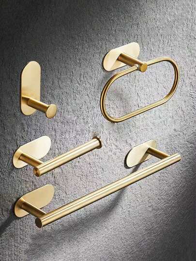 1个免钻孔不锈钢毛巾环，椭圆形毛巾架，浴室壁挂式毛巾架套装