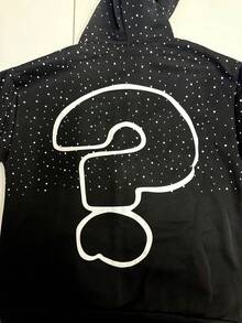 High Street Dark Style Men's Hooded Sweater With A Casual And Sophisticated Look, A Loose And Hip Casual Jacket Top, Hoodies For Men - 黑色 - 查看 5