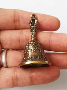 1pc Handcrafted Bronze Bell With Striking Handle, Exquisite Craftsmanship Producing Melodious Sound, Suitable For Church, Wedding, School And Various Celebration Occasions - Multicolor - View 14