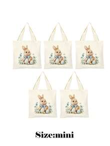 5/10pcs Mini/S/M/L Size Reusable Cute Rabbit Bow Heart Pattern Canvas Gift Bags Party Favor Bags Set, Birthday Party Kids Theme Party Gift Bags Baby Shower Back To School Graduation Party Theme Party Thanksgiving Christmas Anniversary Party Gift Packaging Bags Essential - View 16