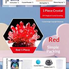 Kit de experimento científico de crecimiento de cristales DIY para estudiantes, interacción familiar divertida, experimento químico, principio de crecimiento de cristales - Multicolor - Ver 16