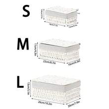 3 件/2 件/1 件手工编织桌面收纳篮，带手柄，可存放化妆品、钥匙、零食，适用于客厅、玄关、家居装饰、编织篮、婚礼礼品装饰、秋季装饰、返校季、卧室收纳、节日礼品收纳，理想的礼品篮（白色） - 白色 - 查看 8