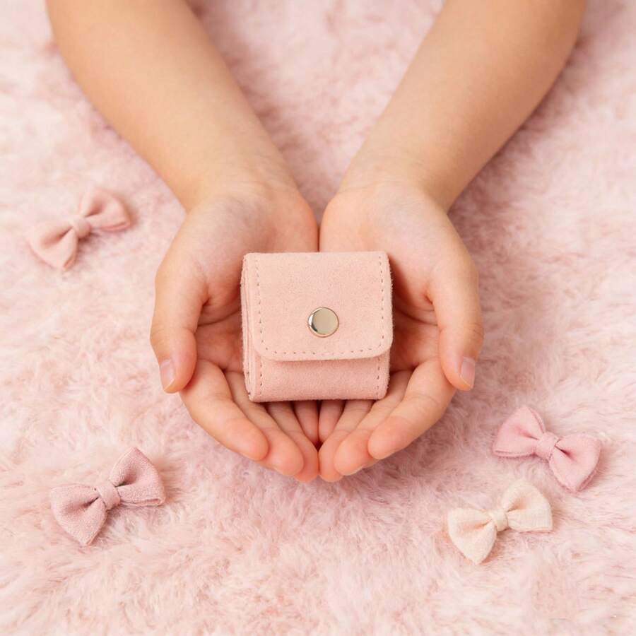 分格首饰袋，迷你超细纤维戒指收纳袋，旅行耳环首饰整理盒 - 彩色 - 查看 1