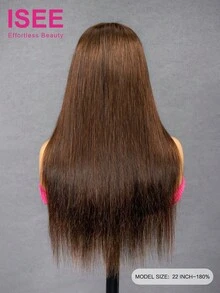 ISEE HAIR Striaght Wear Go Glueless Transparent Lace Wigs 9*6 Lace Wigs Chocolate Brown 18-28 Inch 180% Density High Density Pre-Plucked Hairline Pre-Cut Lace Unprocessed Human Hair Natural Hairline Top Quality Stylish Wig Beginners Friendly Vacay Vibes Active Energy Travel Essential Holiday - S4 - View 4