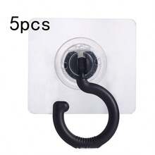 1pc 360 Degree Rotating Seamless Wall-Mounted Multi-Function Hook, Suitable For Kitchen And Other Scenarios - Multicolor - View 9