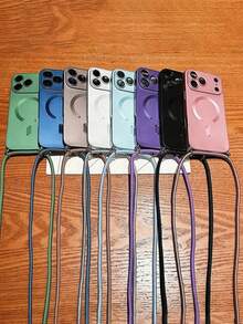 Magnetic Detachable Lanyard Phone Case With Camera Protection Soft Cover For IPhone 17 Pro Max, 17 Pro, 17, 17 Air, 16 Pro Max, 16 Pro, 16, 16E, 15 Pro Max, 15 Pro, 15, 14 Pro Max, 14 Pro, 14 Plus, 14, 13, 12, 11 - Pink - View 4