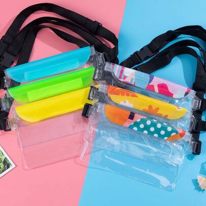 1 PC Waterproof Waist Bag, With A Pocket For Mobile Phones And A Dedicated Drying Bag For Passports. Suitable For Travel, Beaches, Swimming, Kayaking, Boating, And Cruises. Portable Waterproof Bag Accessory For Convenience. Ladies' Running Waist Bag, Portable Waterproof Bag, Essential For The Beach: Practical, Adjustable, Comfortable Waist Bag.